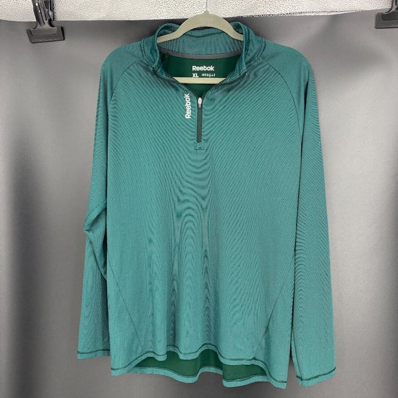 Reebok Other - Reebok | XL. Green Striped Speedwick Quarter Zip